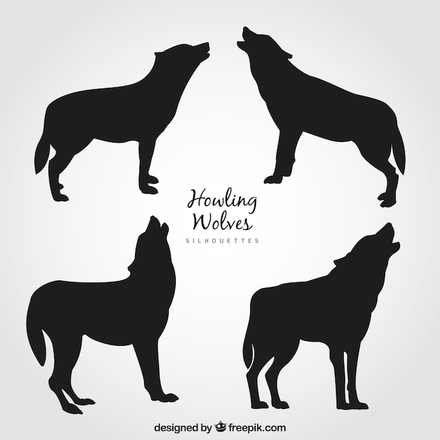 Download Pack of wolf silhouettes | Stock Images Page | Everypixel