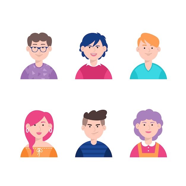 Download Pack of people avatars | Free Vector