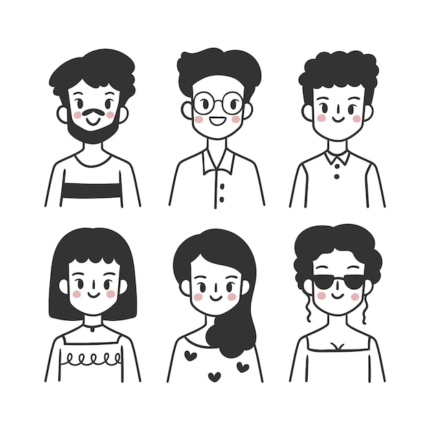 Download Pack of people avatars | Free Vector