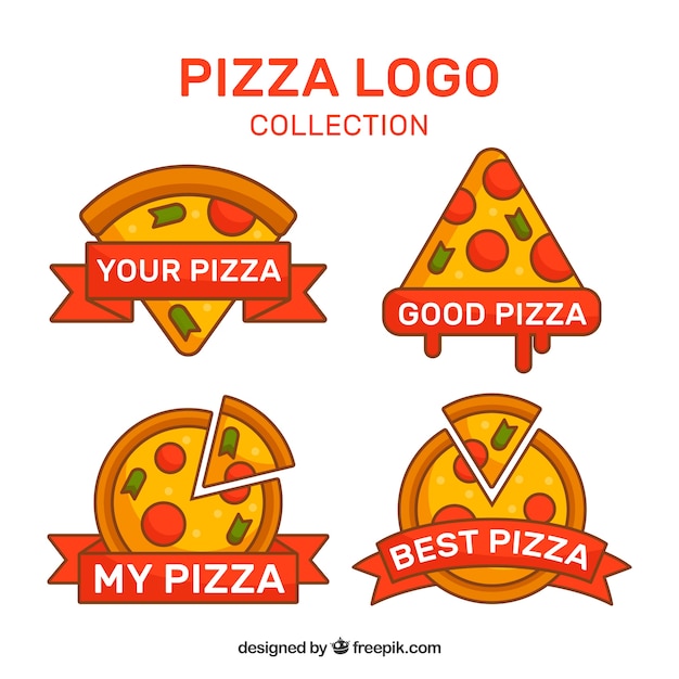 Download Pack of pizza logos | Free Vector