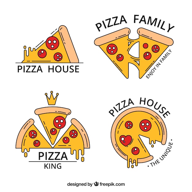Download Pack of pizza logos Vector | Free Download