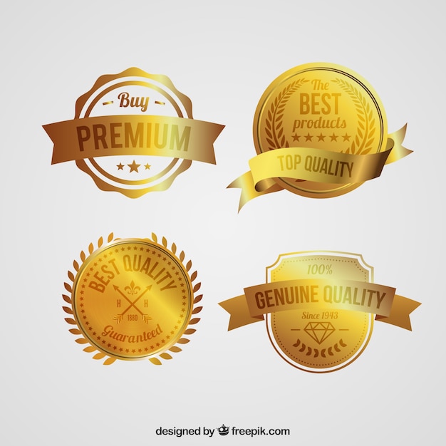 Download Free Download This Free Vector Pack Of Premium Gold Stickers Use our free logo maker to create a logo and build your brand. Put your logo on business cards, promotional products, or your website for brand visibility.