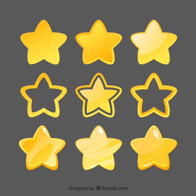 Pack of shiny stars | Free Vector