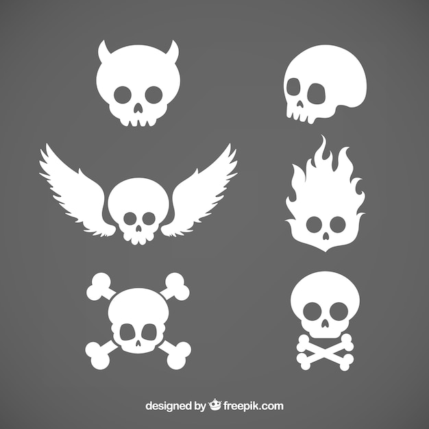 Free Vector | Pack Of Skulls With Different Helmets