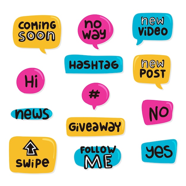 Free Vector Pack of social media slang