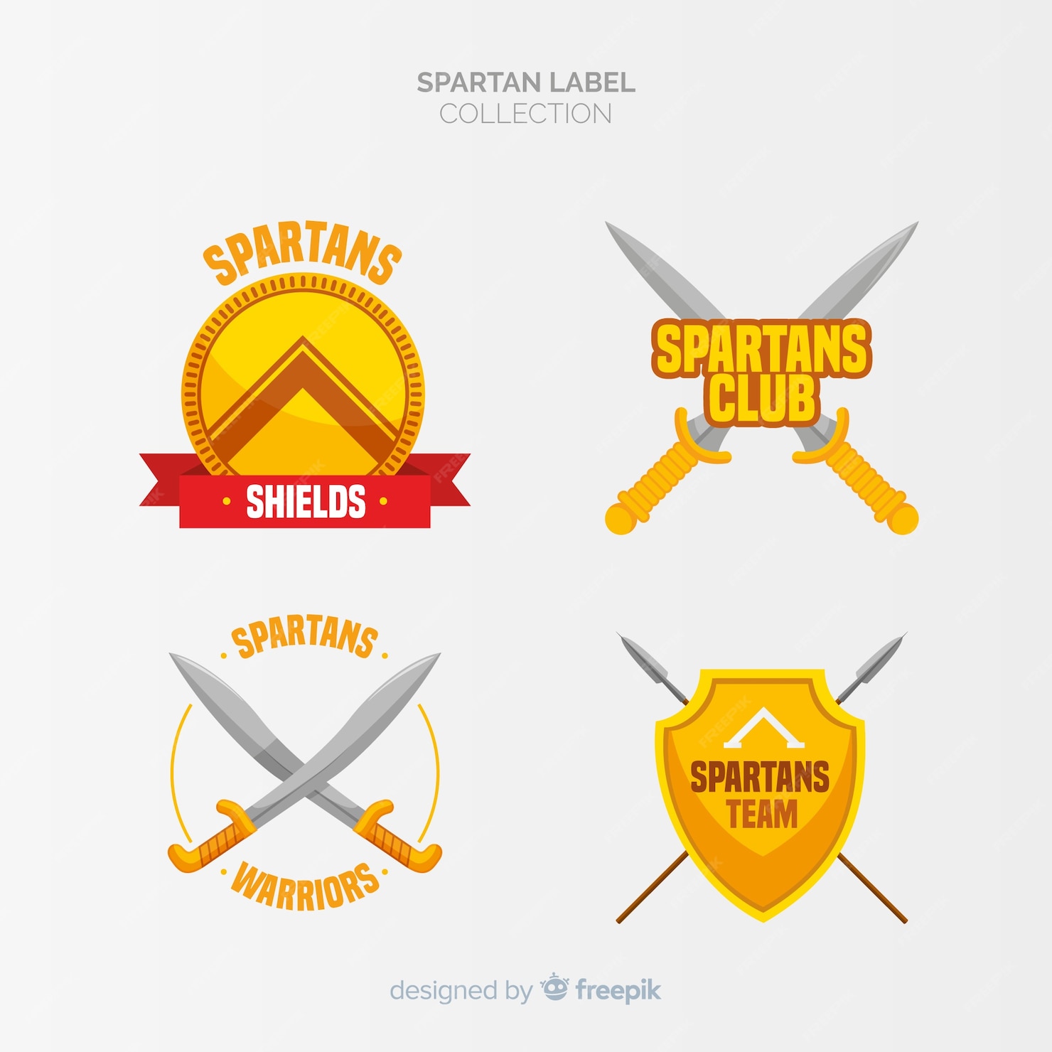 Free Vector Pack of spartan labels