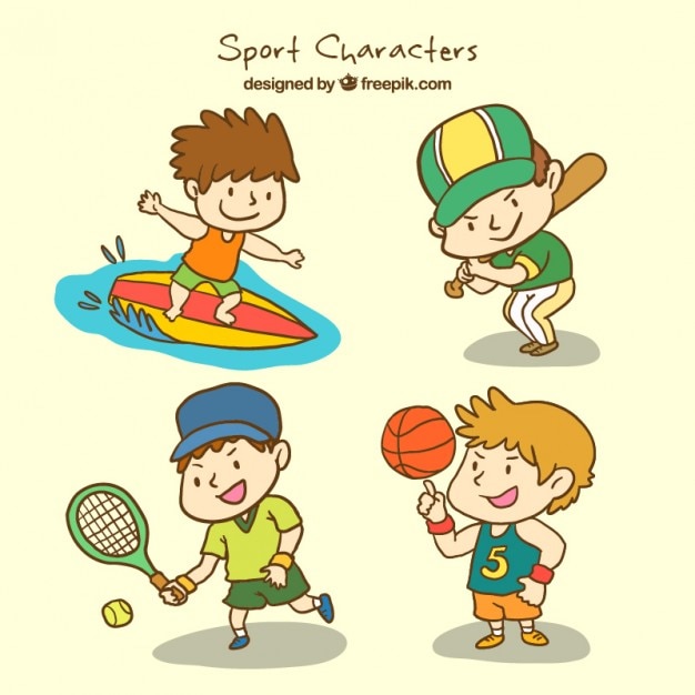 Download Pack of sport characters | Free Vector