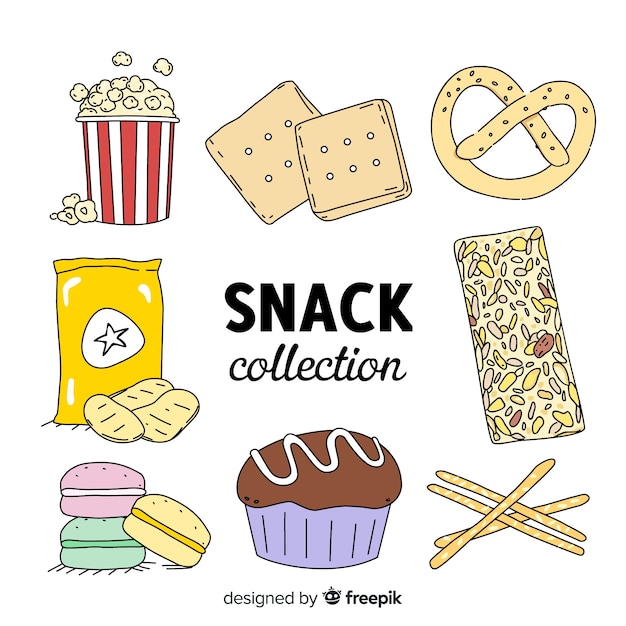 Free Vector | Pack of tasty snacks