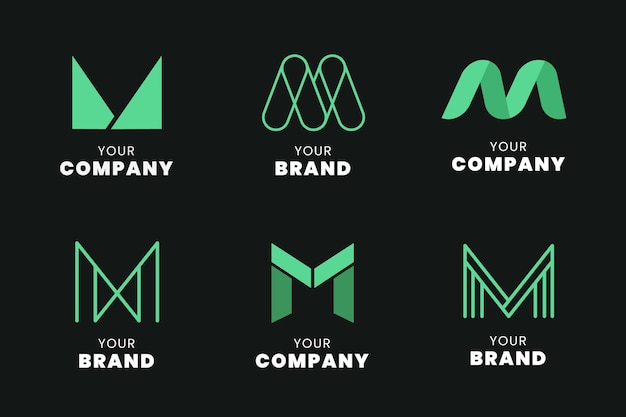 Download Free Vector | Pack of templates with m logos