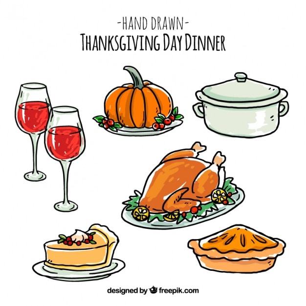 Free Vector | Pack of thanksgiving drawings