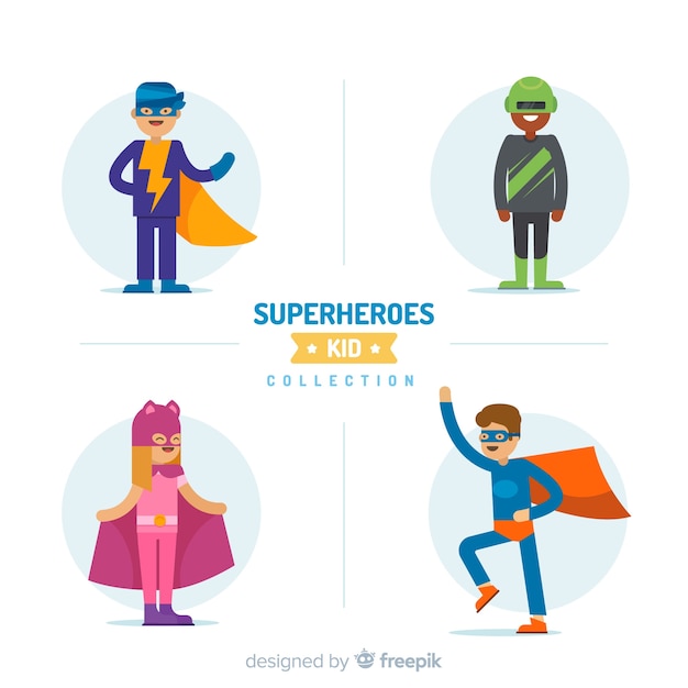 Download Free Pack Of Various Superhero Kids Free Vector Use our free logo maker to create a logo and build your brand. Put your logo on business cards, promotional products, or your website for brand visibility.