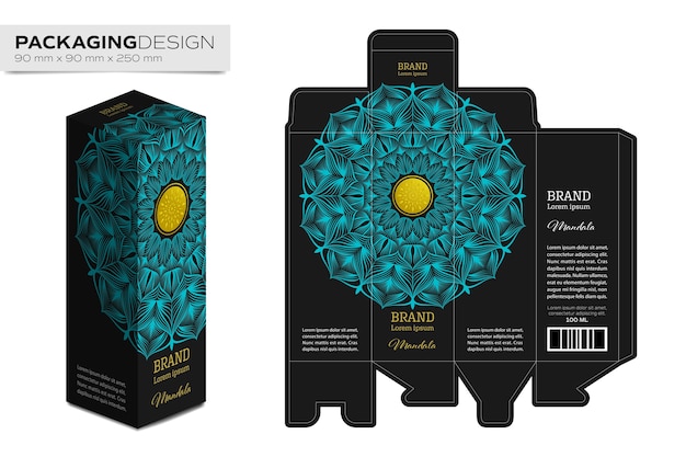 Download Packaging box design template layout with mandala ...