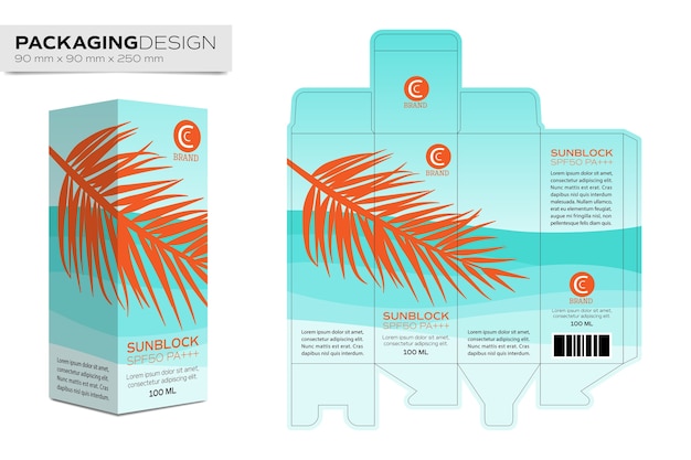 Download Packaging design template box layout for cosmetic product ...