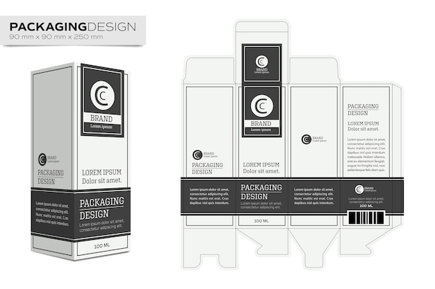 Download Packaging design template box layout for cosmetic product ...