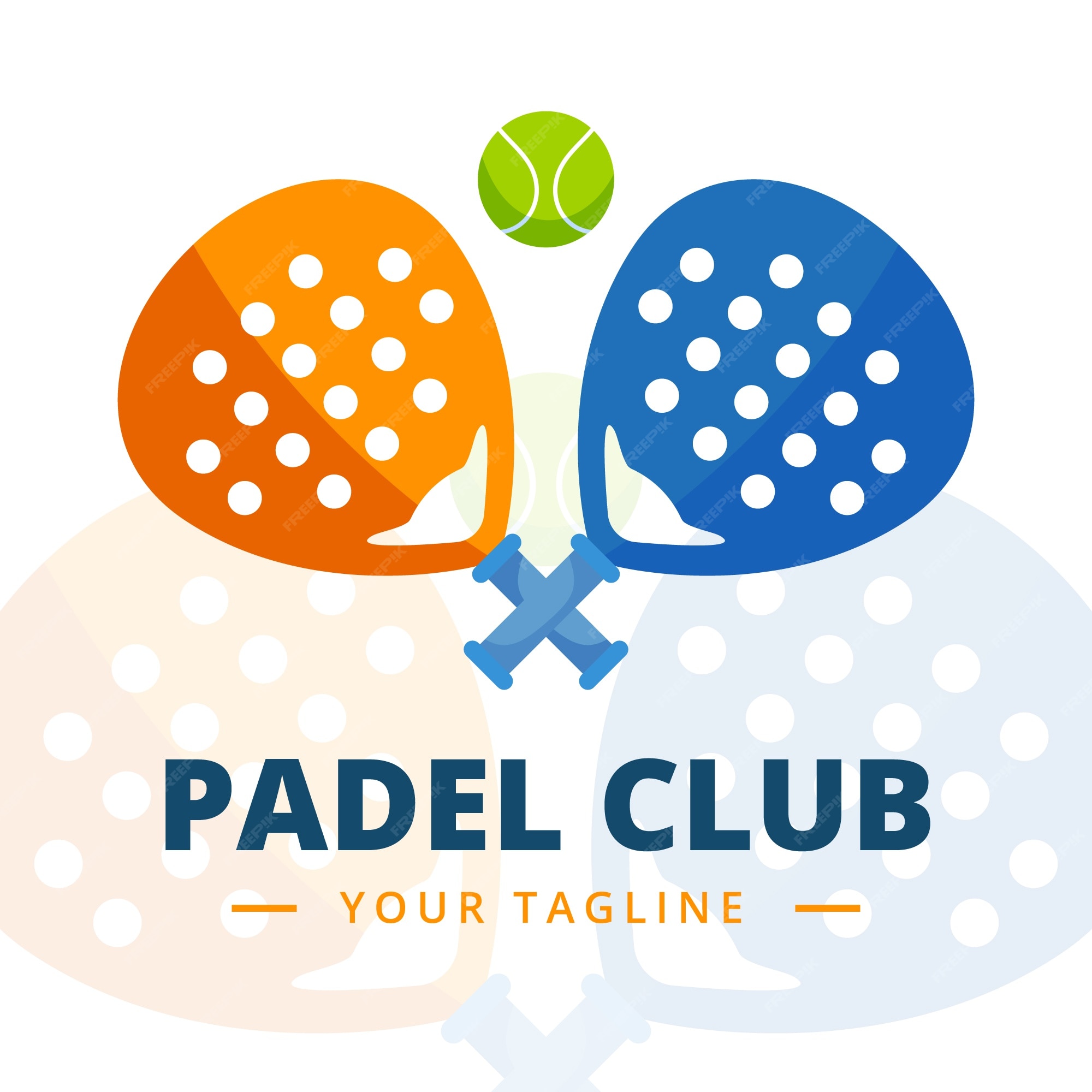 Premium Vector | Padel logo template flat style