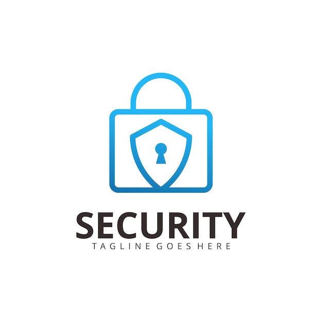 Premium Vector | Padlock shield, security logo design template