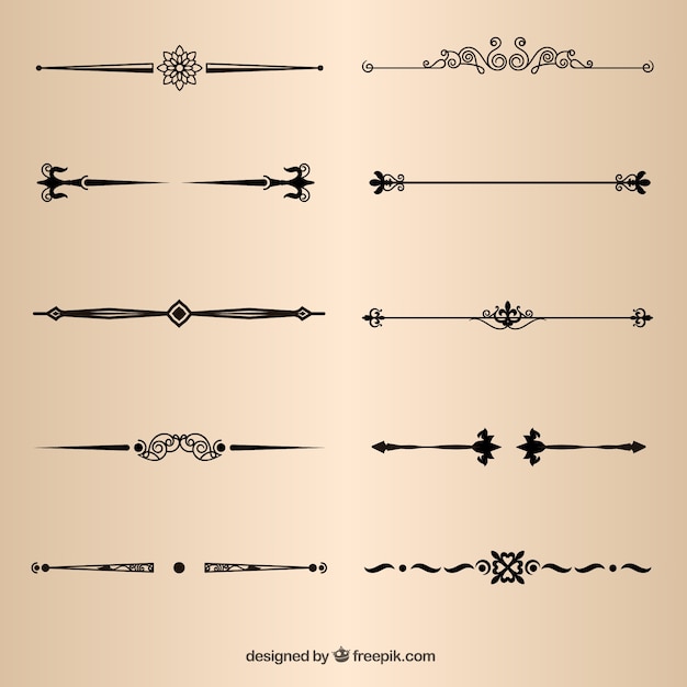 Download Page decorative dividers vector elements Vector | Free ...