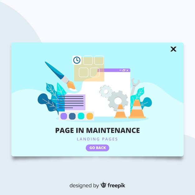 Free Vector  Page in maintenance landing page
