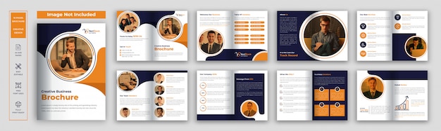 Pages business brochure template Premium Vector