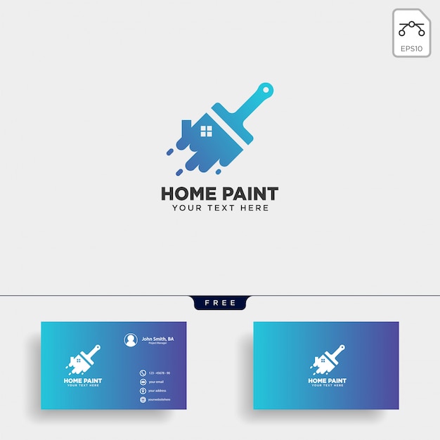 Paint Brush Colorful Logo Template Vector Icon Element Premium