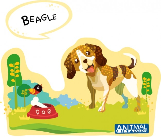 Painted beagle with decoration vector