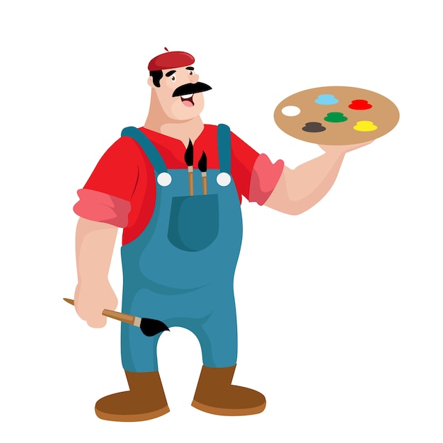 Premium Vector | Painter art people cartoon illustration