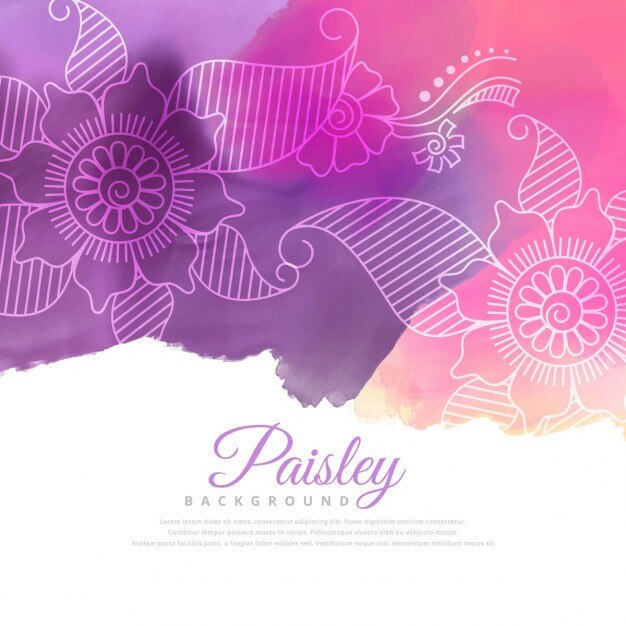 Paisley background with watercolors