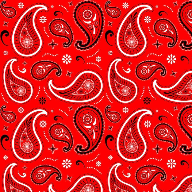 Free Vector Paisley Bandana Pattern