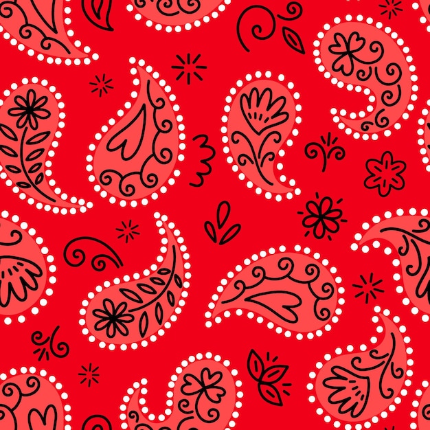 Premium Vector | Paisley bandana pattern