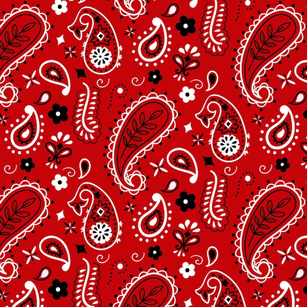 Premium Vector Paisley bandana seamless pattern