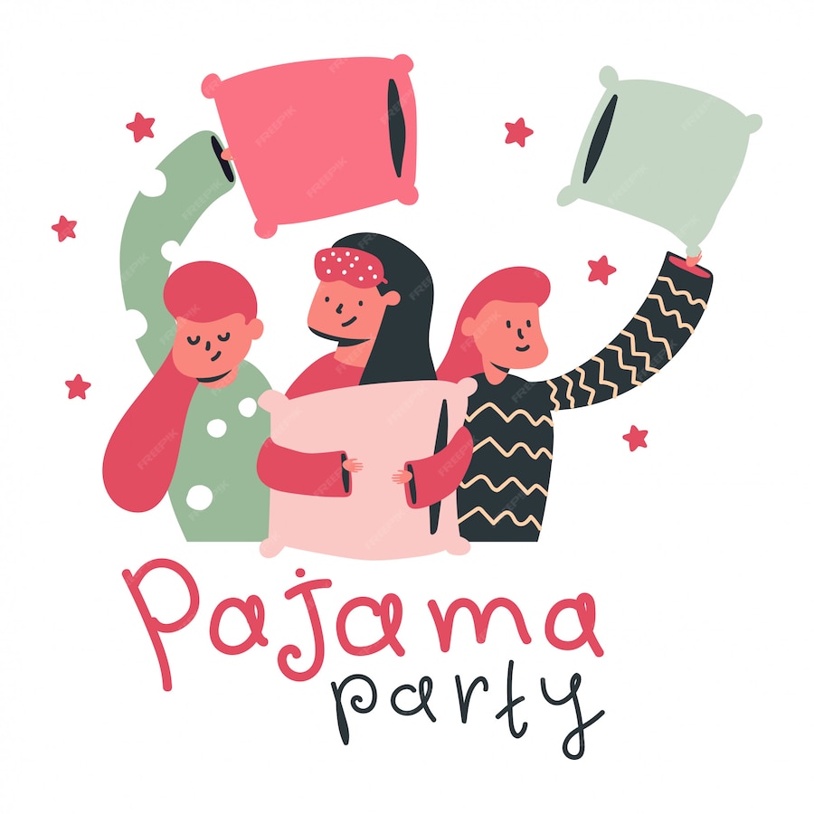 Premium Vector | Pajama party vector cartoon concept illustration with ...