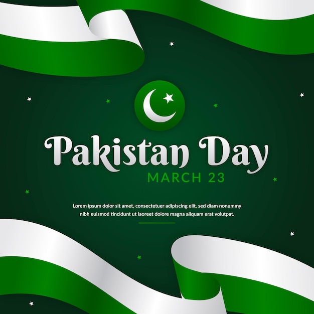 旗とパキスタンの日のイラスト 無料のベクター