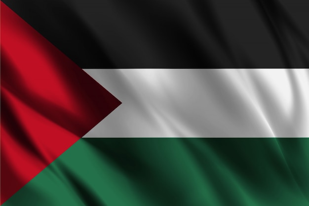 Premium Vector Palestine Flag Waving Silk Effect