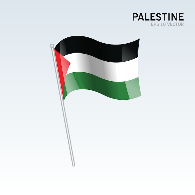 Download Premium Vector | Palestine waving flag isolated on gray ...