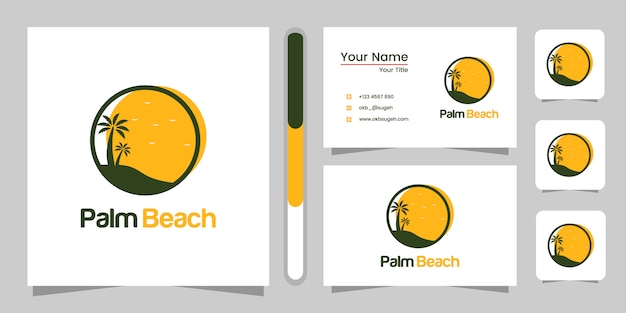 Download Free Palm Beach Logo Design And Business Card Premium Vector Use our free logo maker to create a logo and build your brand. Put your logo on business cards, promotional products, or your website for brand visibility.
