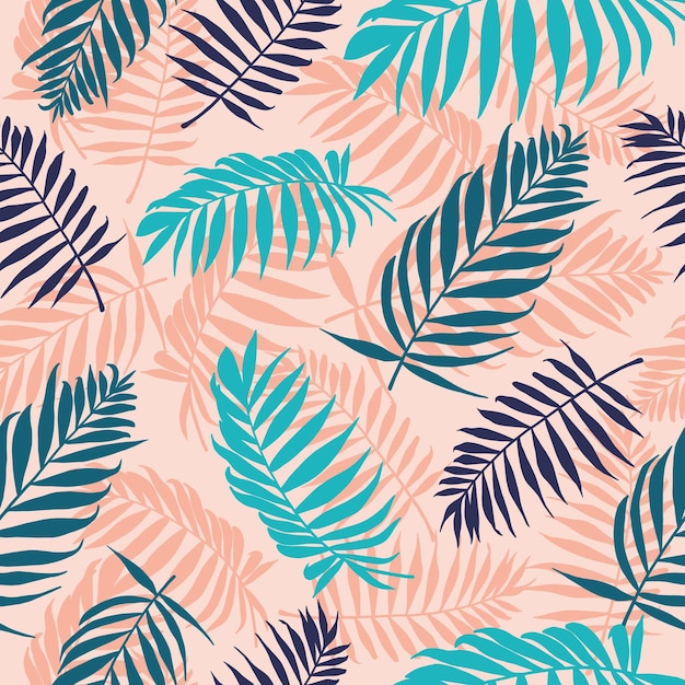 Premium Vector | Palm leaves pattern illustration