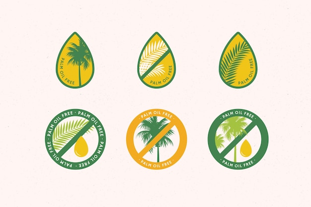 Free Vector | Palm oil sign collection