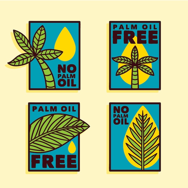 Free Vector | Palm oil signs collection