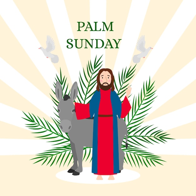 Free Vector | Palm sunday illustration