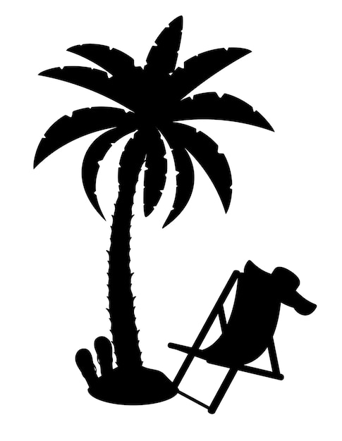 Premium Vector | Palm tree black outline silhouette isolated on white ...