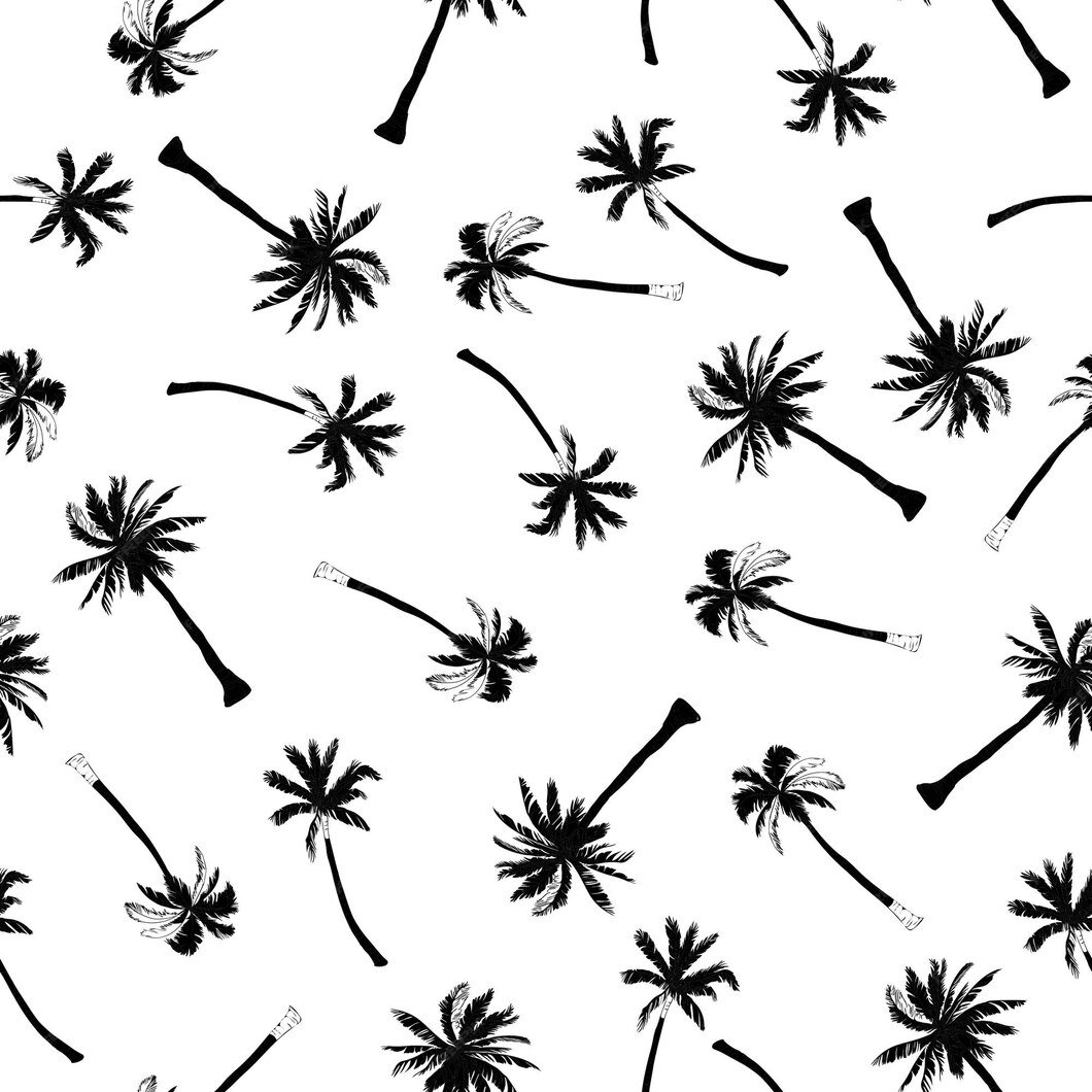 Premium Vector | Palm tree pattern. seamless hand drawn textures on ...