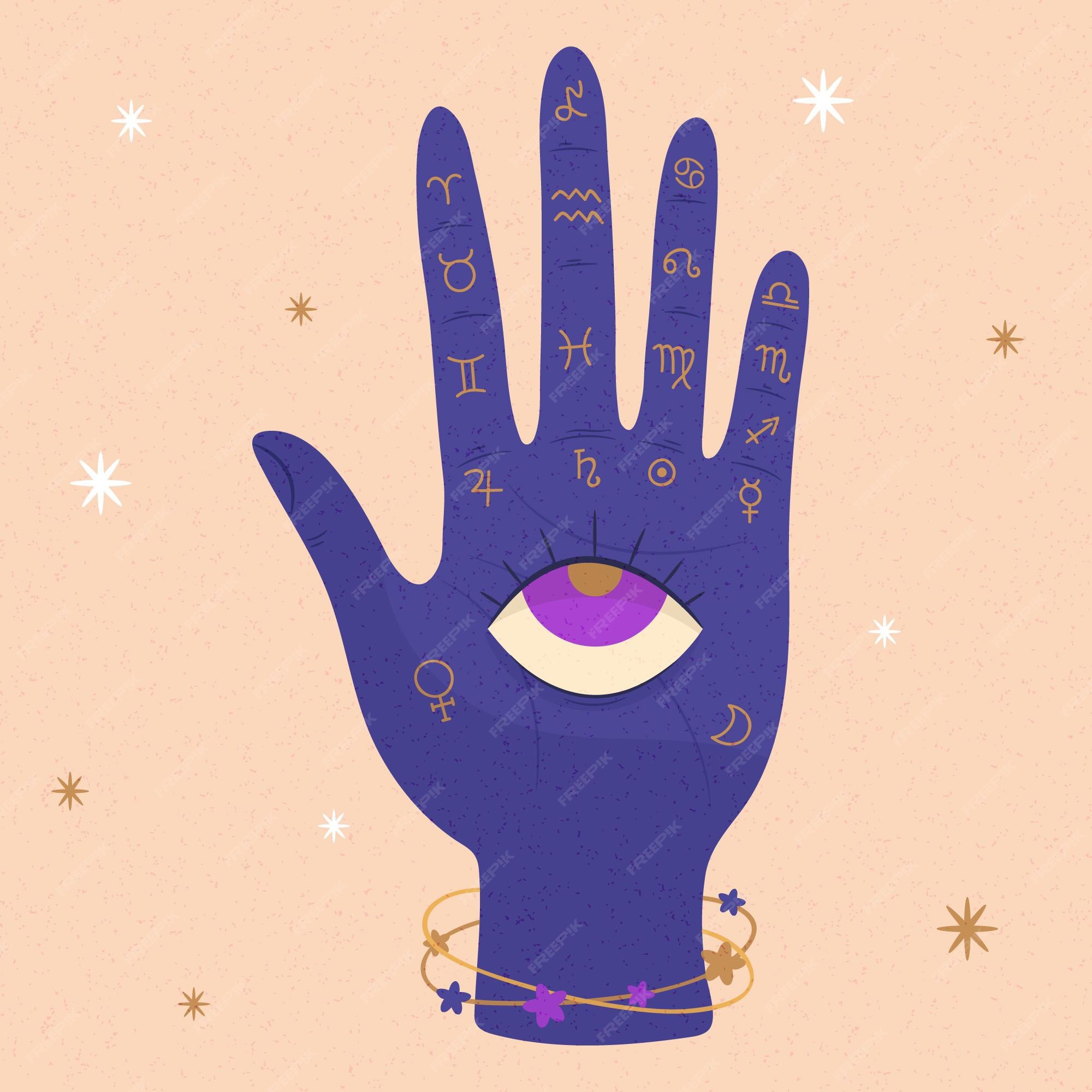 Free Vector | Palmistry mystical concept