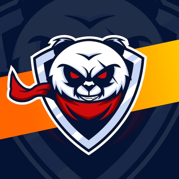 Premium Vector | Panda mascot esport logo design