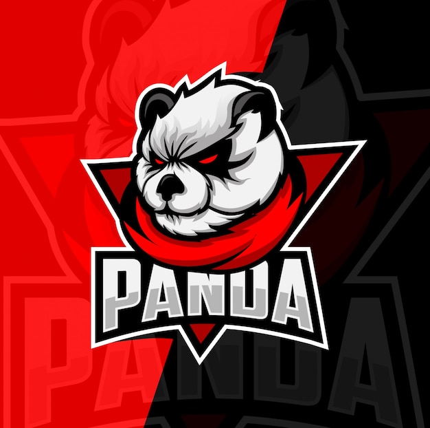 Premium Vector | Panda mascot esport logo