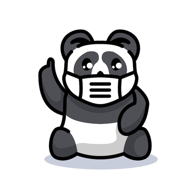 Premium Vector | Panda and mask