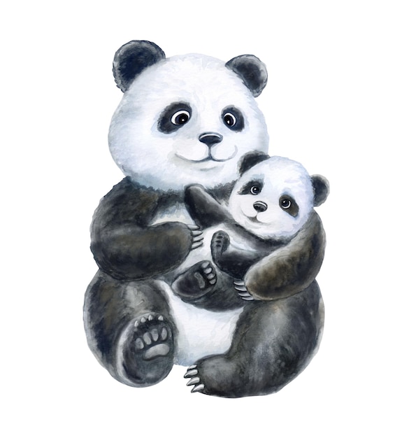 Premium Vector Panda Mom And Baby