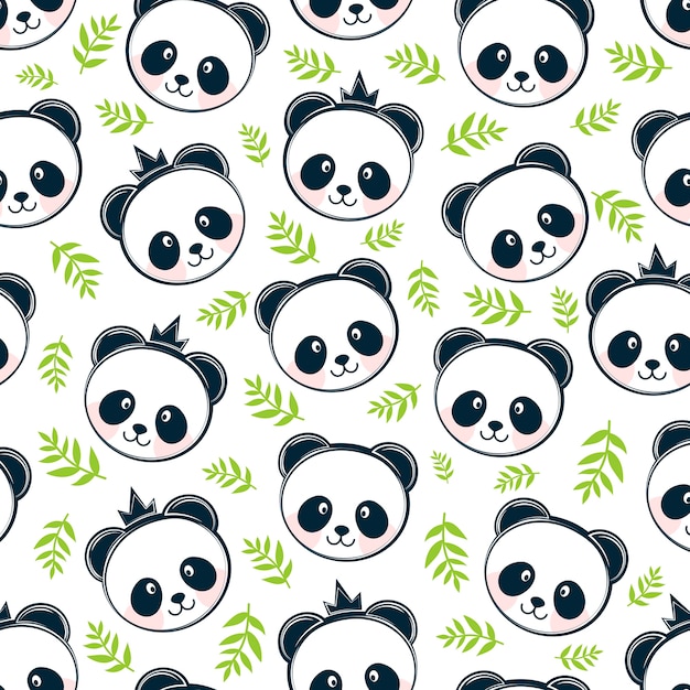 Premium Vector Panda pattern seamless background