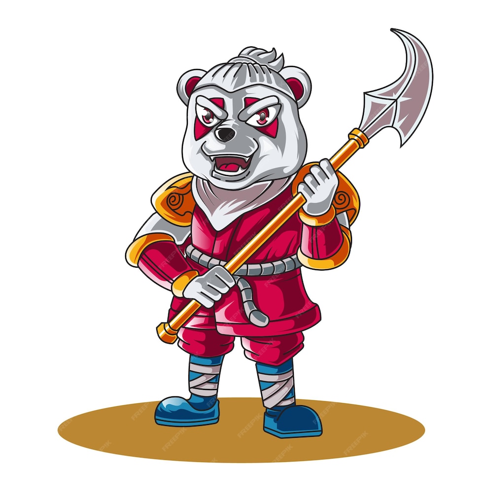 Premium Vector | Panda spear illustration