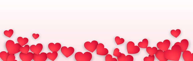 Panoramic valentine's day banner Free Vector