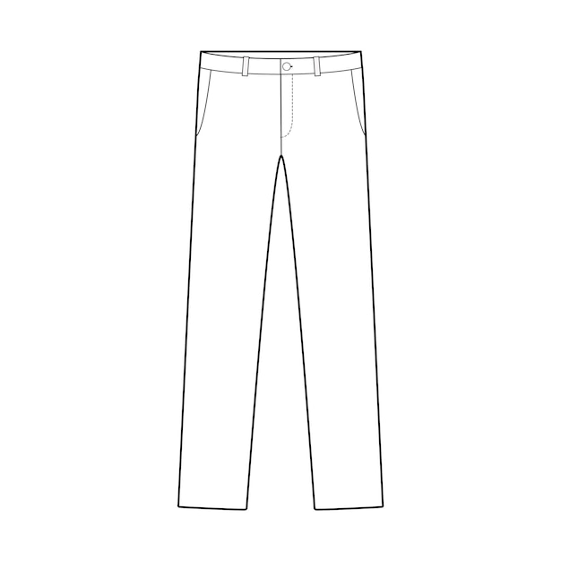 Pants fashion flat technical drawing template | Premium Vector